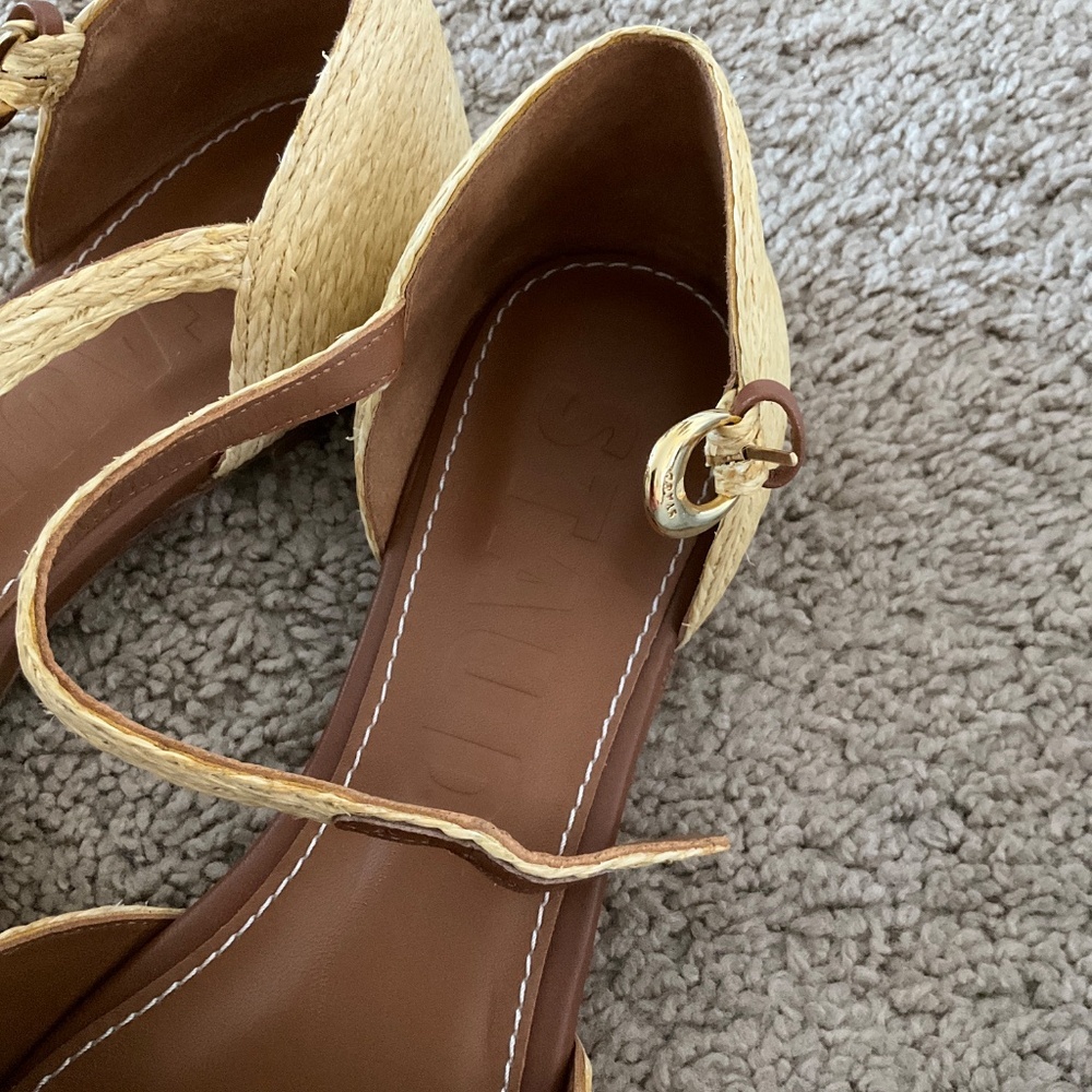 STAUD Catharine raffia and leather sandals - Picture 4 of 7